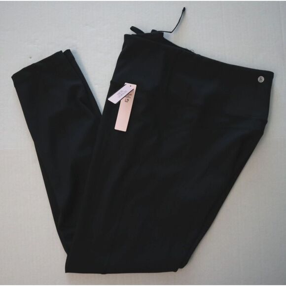 Victoria's Secret 11222522 Women Sz M Black Essential High-Rise Lace-Up Leggings - Picture 9 of 11